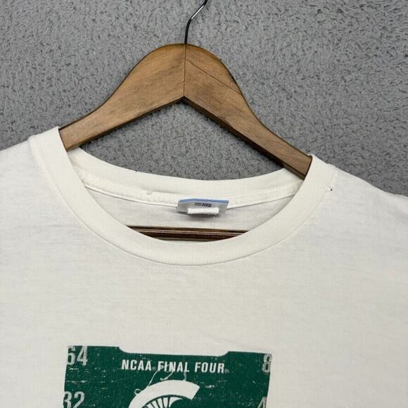 Vintage Michigan State Basketball Shirt Men's 2xl White Boxy March Madness Y2k - Picture 5 of 14
